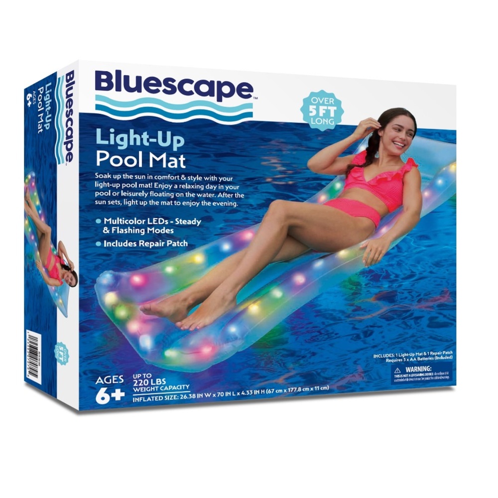 Bluescape Light-Up Pool Mat with Multicolor LEDs
